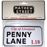 Rock Off Fridge Magnets - Penny Lane Liverpool Sign Embossed