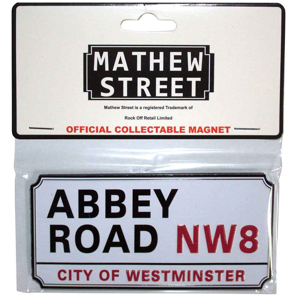 Rock Off Fridge Magnets - Abbey Road NW London Sign Embossed