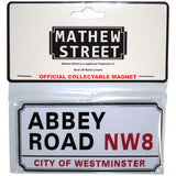 Rock Off Fridge Magnets - Abbey Road NW London Sign Embossed