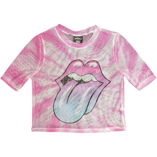 The Rolling Stones Women's T Shirt - Pink Gradient Tongue