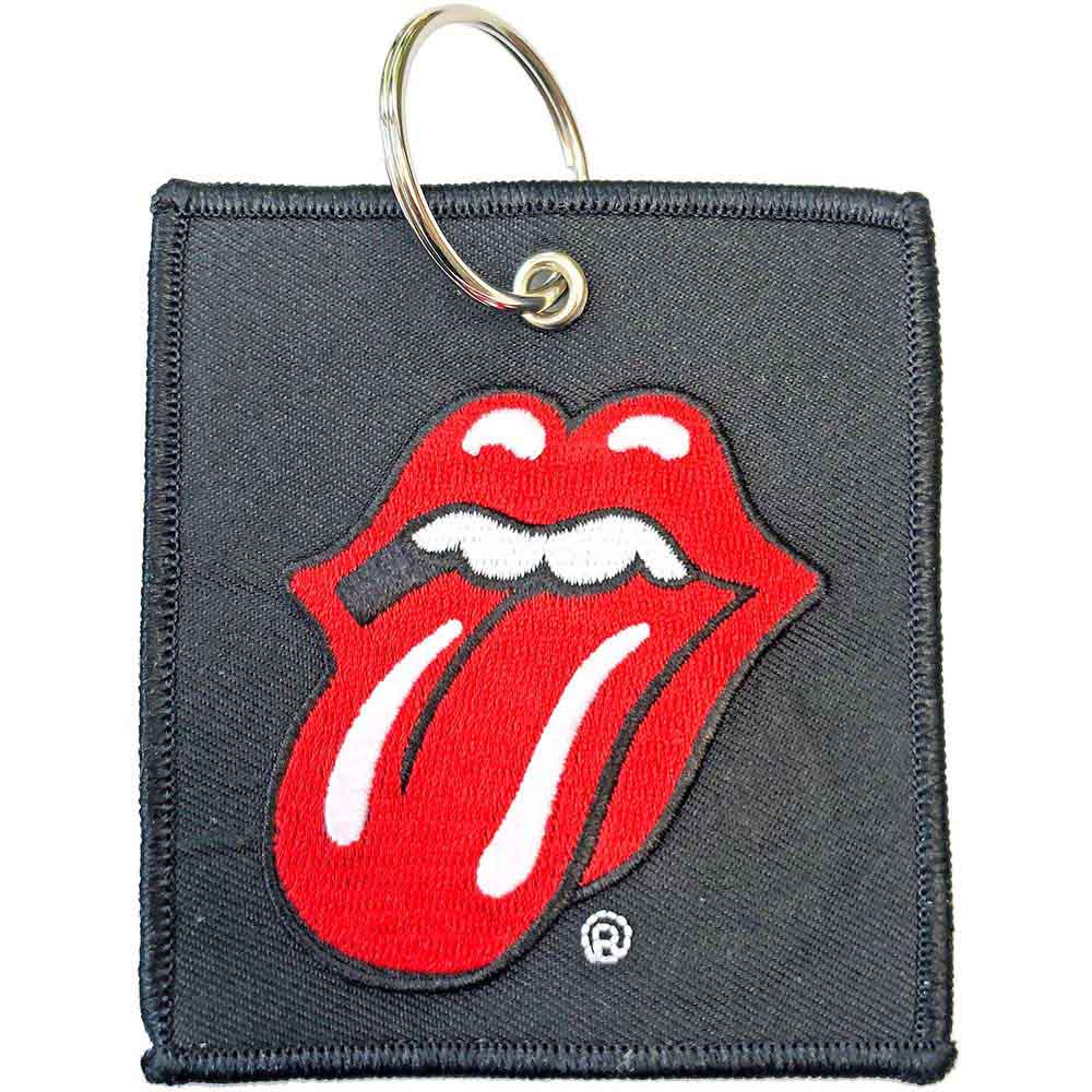 The Rolling Stones Patch Keychains  - Classic Tongue Square