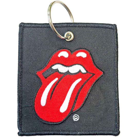 The Rolling Stones Patch Keychains  - Classic Tongue Square