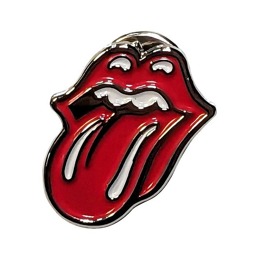 The Rolling Stones Pin Badge - Classic Tongue Silver Outline
