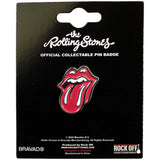 The Rolling Stones Pin Badge - Classic Tongue Silver Outline