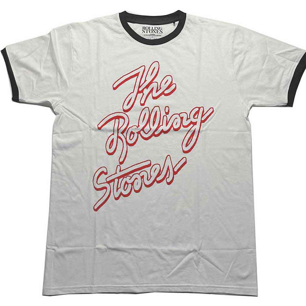 The Rolling Stones T Shirt - Signature Logo Ringer