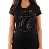 The Rolling Stones Women's T Shirt - Tongue Diamante
