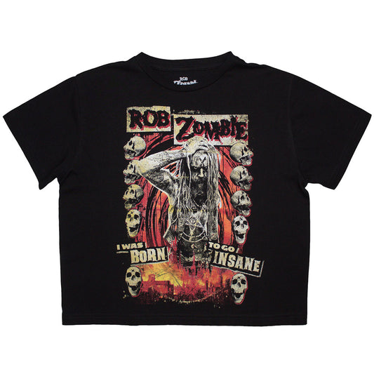 Rob Zombie Women's Crop Top - Born To Go Insane | Buy Now For 24.99