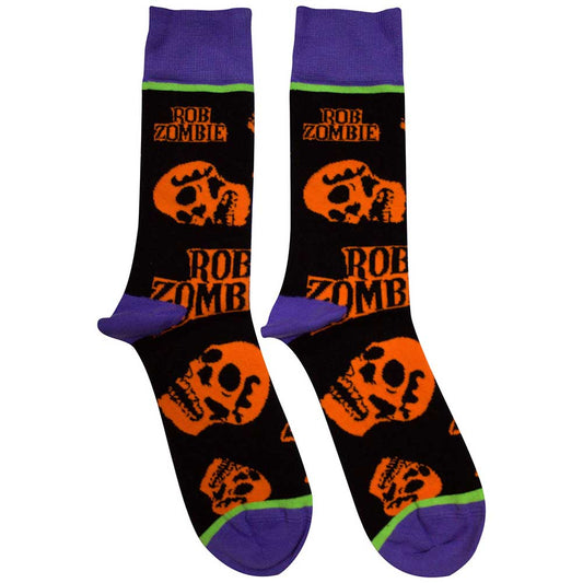 Rob Zombie Ankle Socks - Orange Skulls