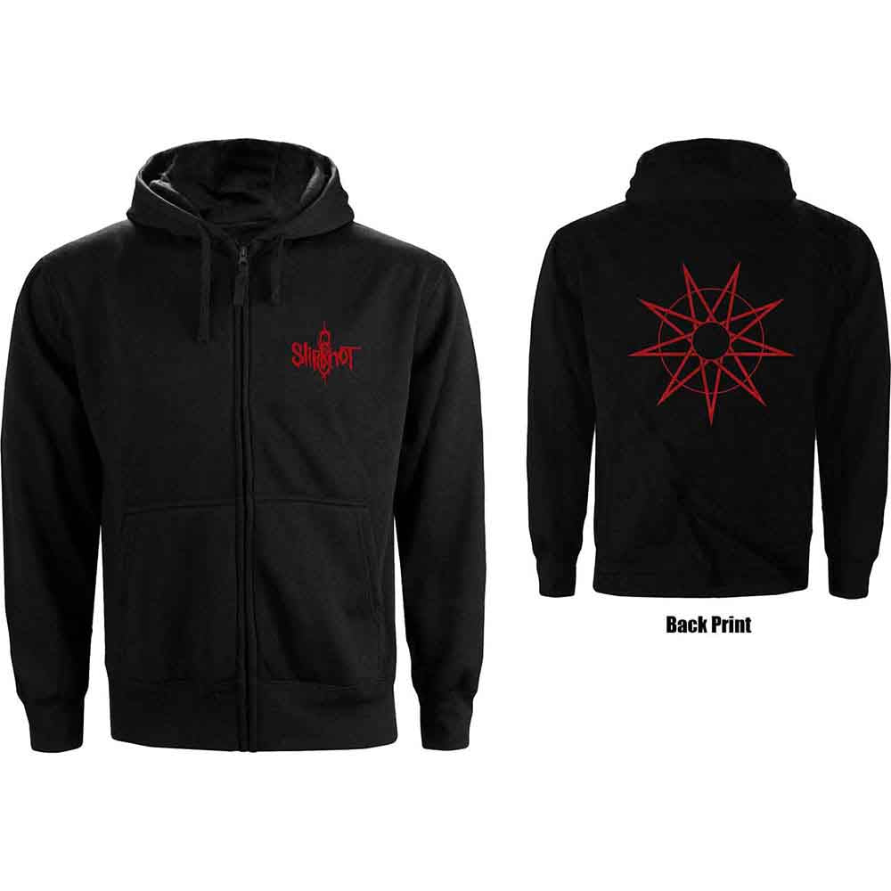 Slipknot Women's Zip Hoodie - 9-Point Star Backprint | Buy Now For 44.99