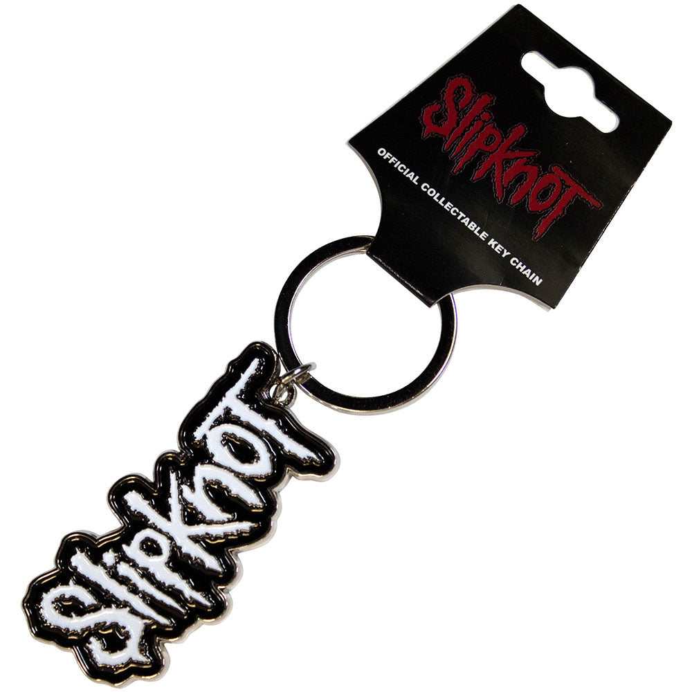 Slipknot Standard Keychains - White Logo Black Border