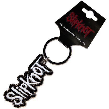 Slipknot Standard Keychains - White Logo Black Border