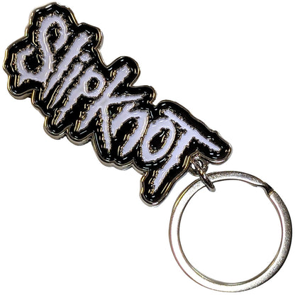 Slipknot Standard Keychains - White Logo Black Border