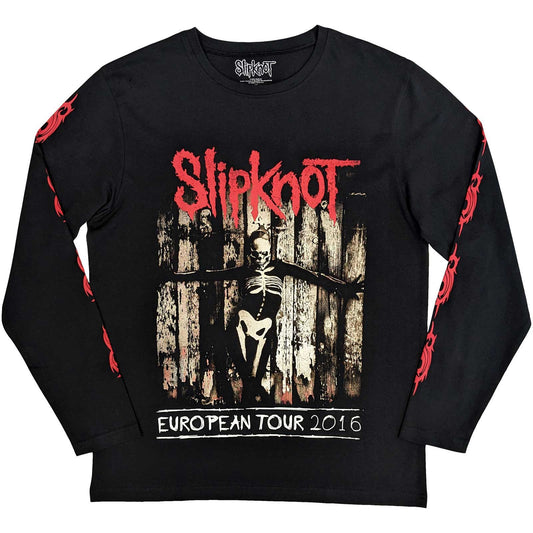 Slipknot Long Sleeve T Shirt - Skeleton Flag