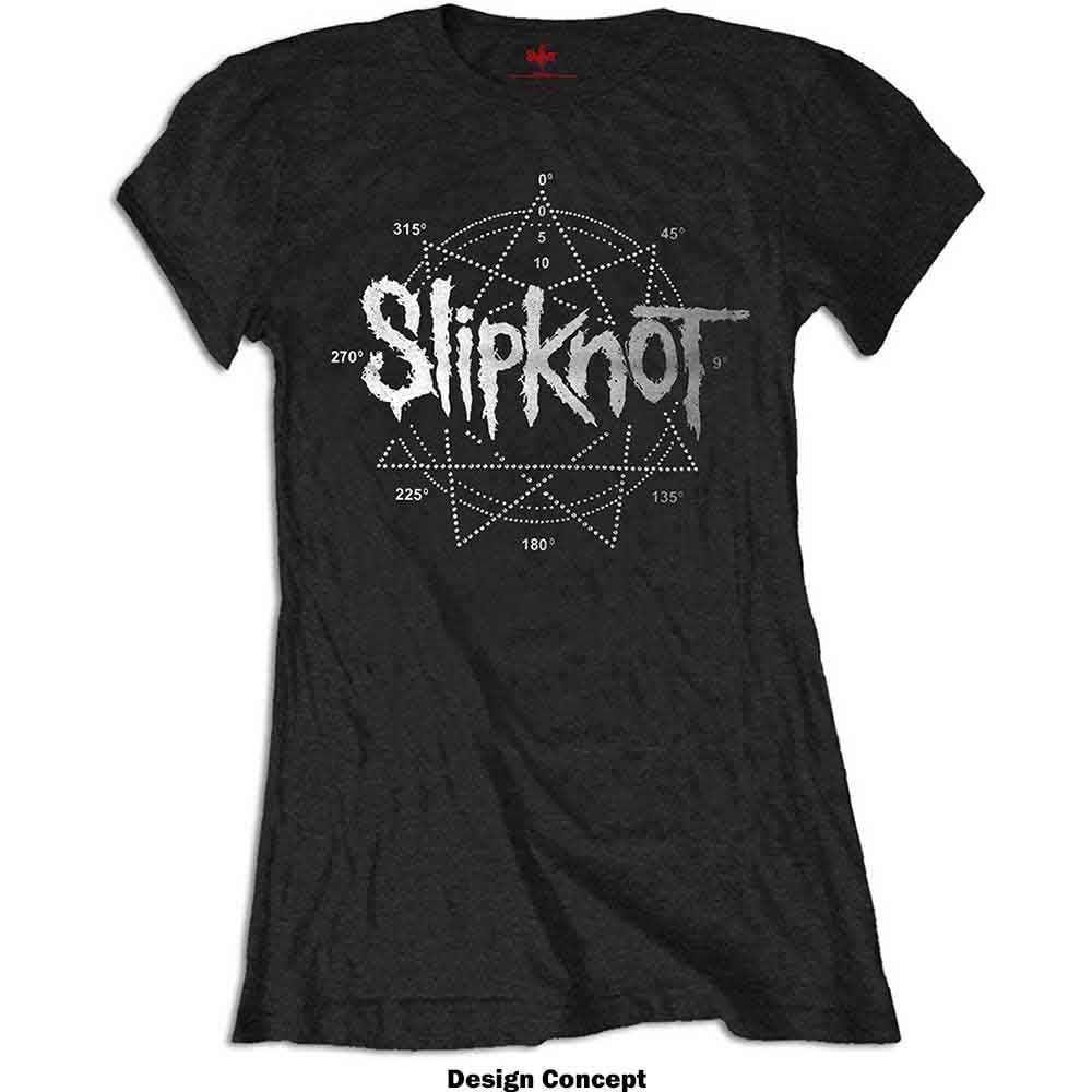 Slipknot Woman's T Shirt - Logo Star Diamante