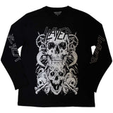Slayer Long Sleeve T Shirt - White Skulls