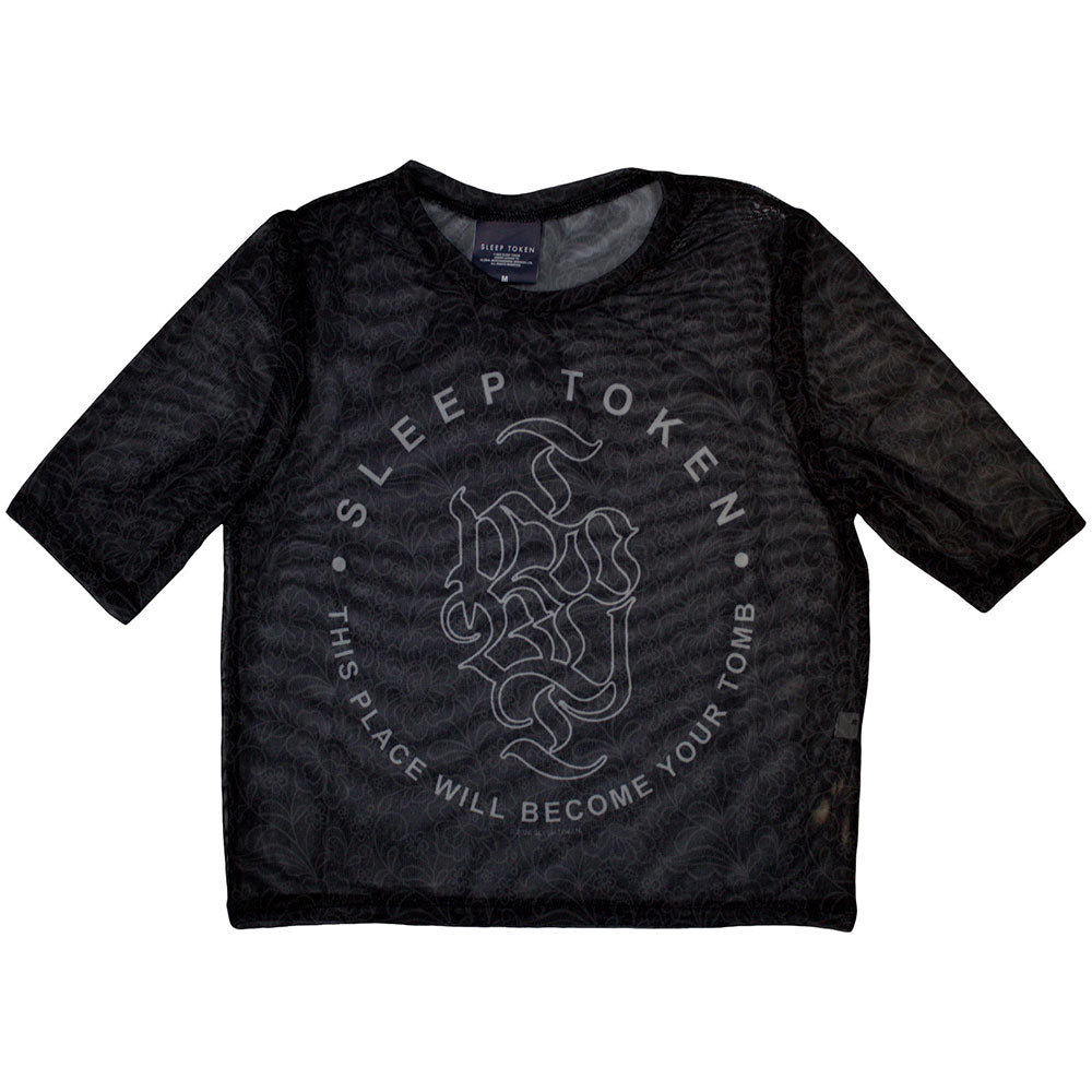 Sleep Token Women's Mesh Short Sleeve Crop Top - Tomb