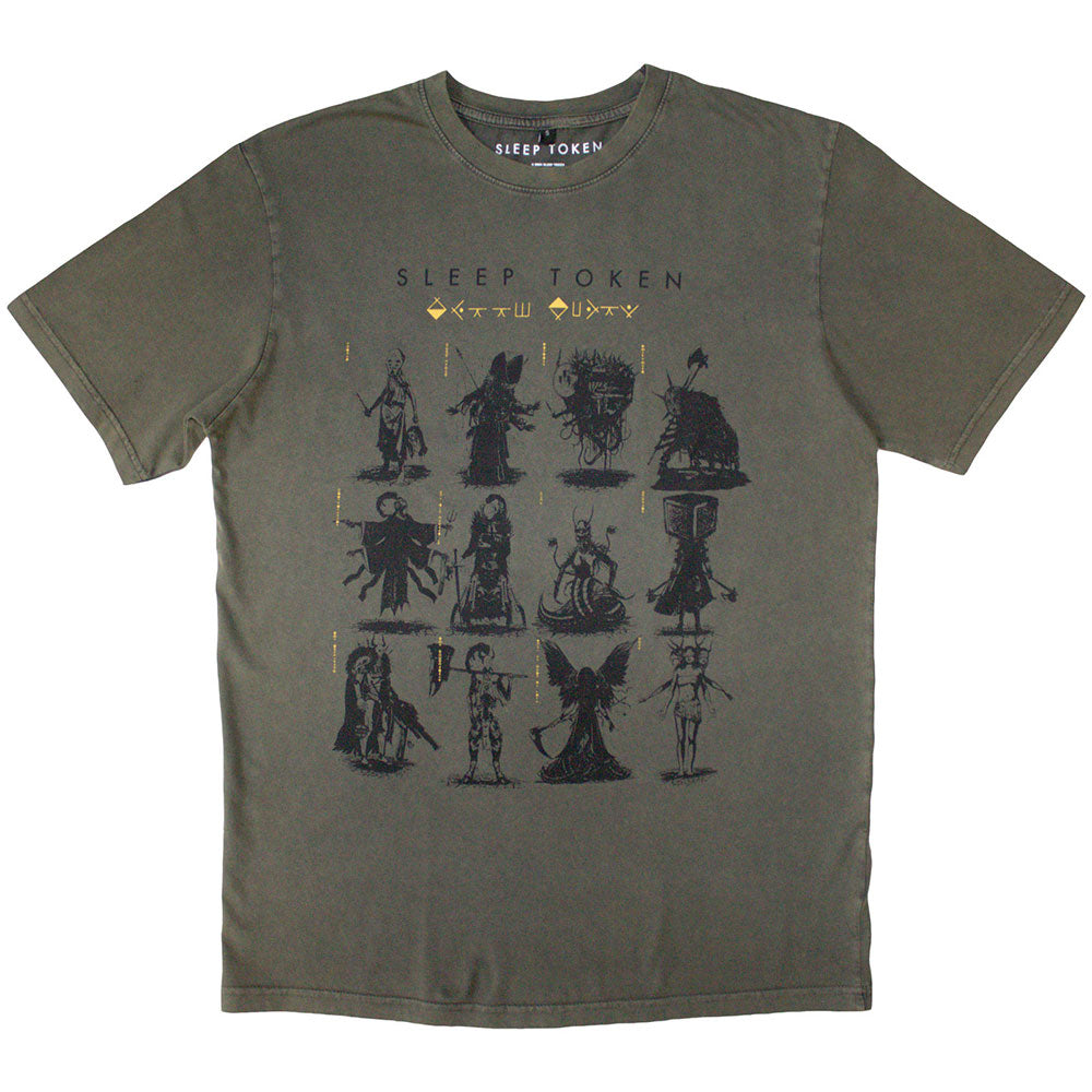 Sleep Token T Shirt - Grid Stone Wash