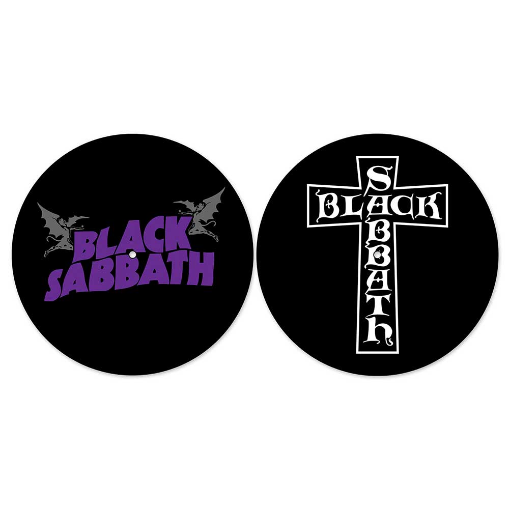 Black Sabbath Slipmat 2 Pack - Purple Logo / Cross Logo