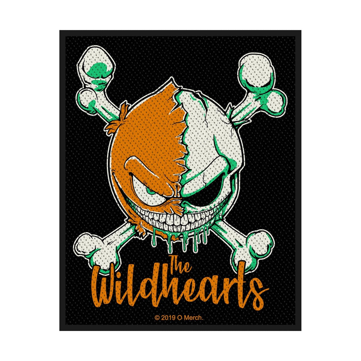 Wildhearts Sew-On Patch - Green Skull (Patch) | Buy Now For 19.99