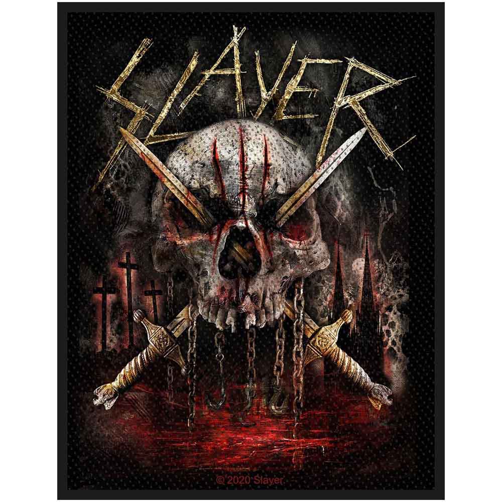 Slayer Patches - Woven Sew On - Skull & Swords