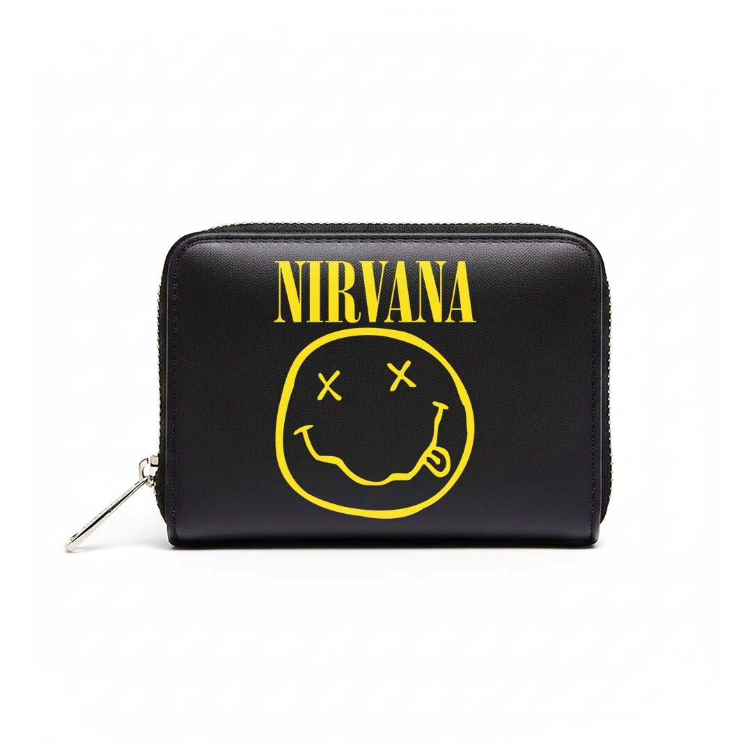 Rocksax Nirvana Purse (Women's Bi-Fold Zipped Wallet) - Nevermind Smile