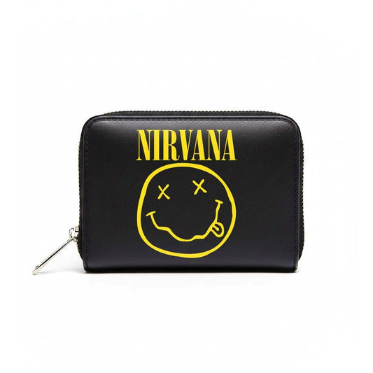 Rocksax Nirvana Purse (Women's Bi-Fold Zipped Wallet) - Nevermind Smile