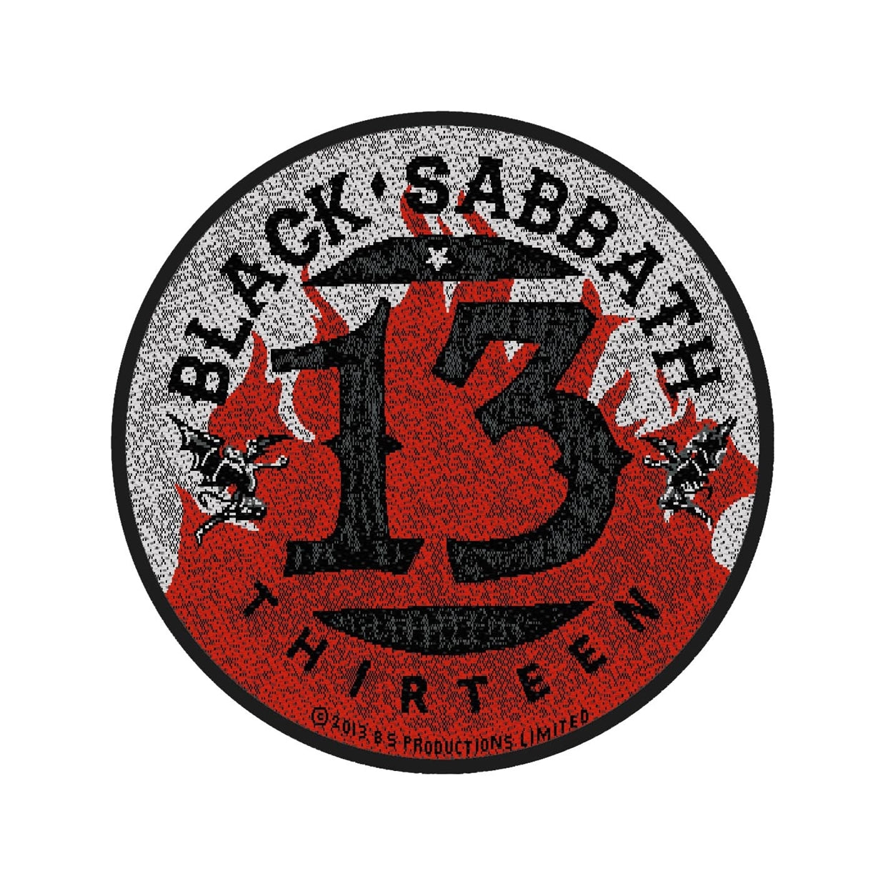 Black Sabbath Sew-On Patch - 13 / Flames Circular (Packaged) | Buy Now For 19.99