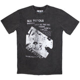 Sex Pistols T Shirt - Manchester Flyer Stone Wash