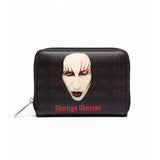Rocksax Marilyn Manson Purse (Women's Bi-Fold Zipped Wallet) - Logo / Red Lips