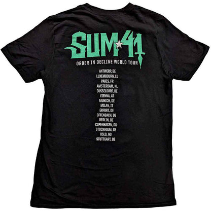 Sum 41 T Shirt - Order In Decline Tour 2020 Purple Skull