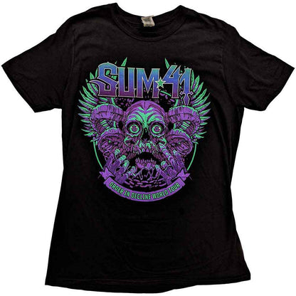 Sum 41 T Shirt - Order In Decline Tour 2020 Purple Skull