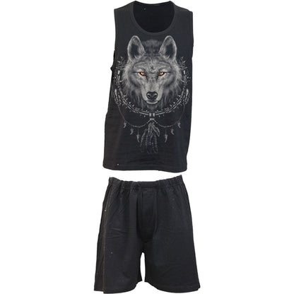 WOLF CHI - 4pc Mens Gothic Pyjama Set