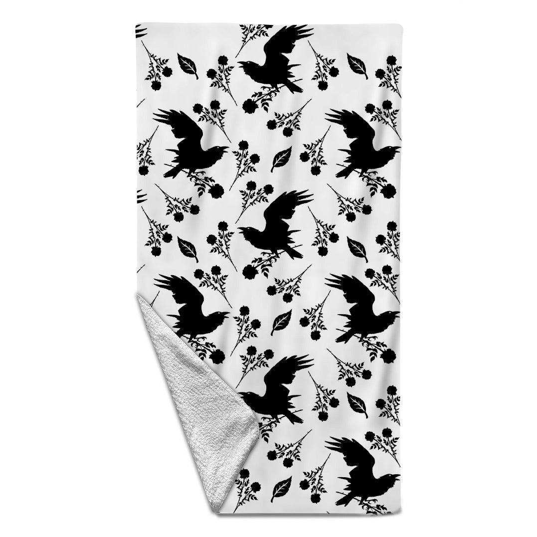 Rocksax X Alchemy Towel - Raven Rose B/W