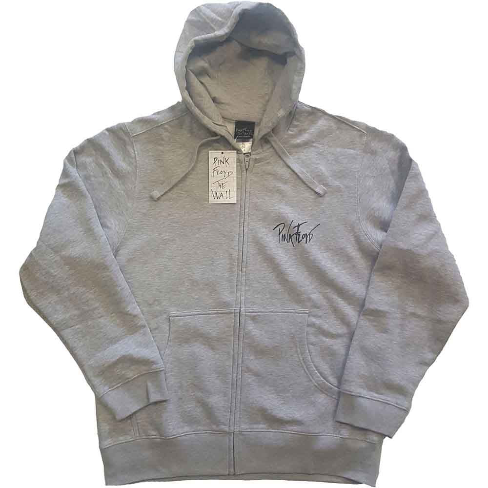 Pink Floyd The Wall Zip Hoodie - The Wall Faded Hammers Logo