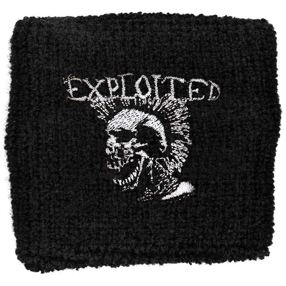 The Exploited Embroidered Wristband - Mohican Skull