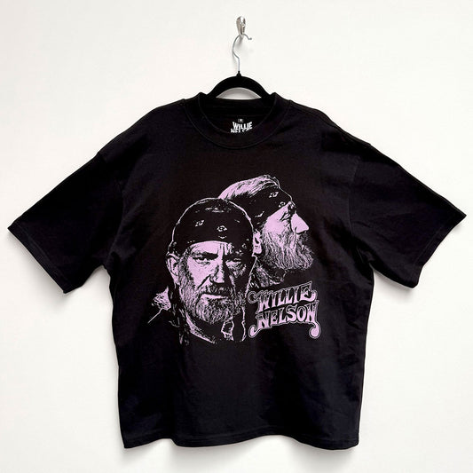 Willie Nelson T Shirt - Purple Graphic Oversized | Buy Now For 29.99