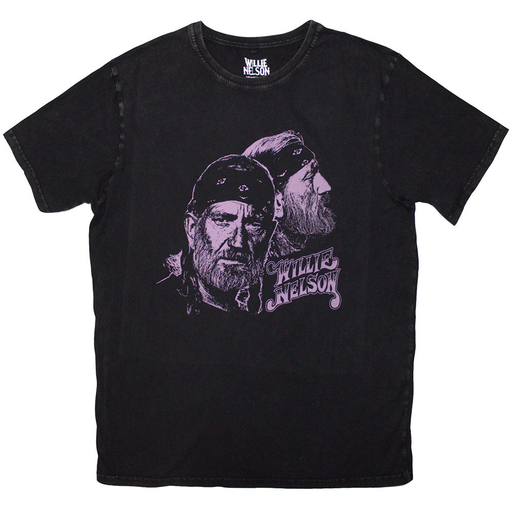 Willie Nelson T Shirt - Purple Graphic Stone Wash | Buy Now For 24.99