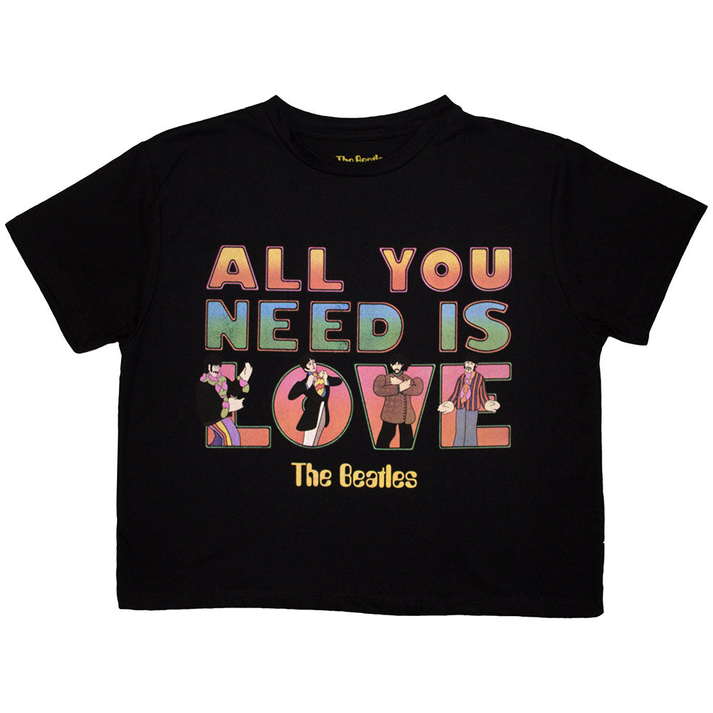 The Beatles Women's Crop Top - Yellow Submarine Aynil Stacked | Buy Now For 24.99