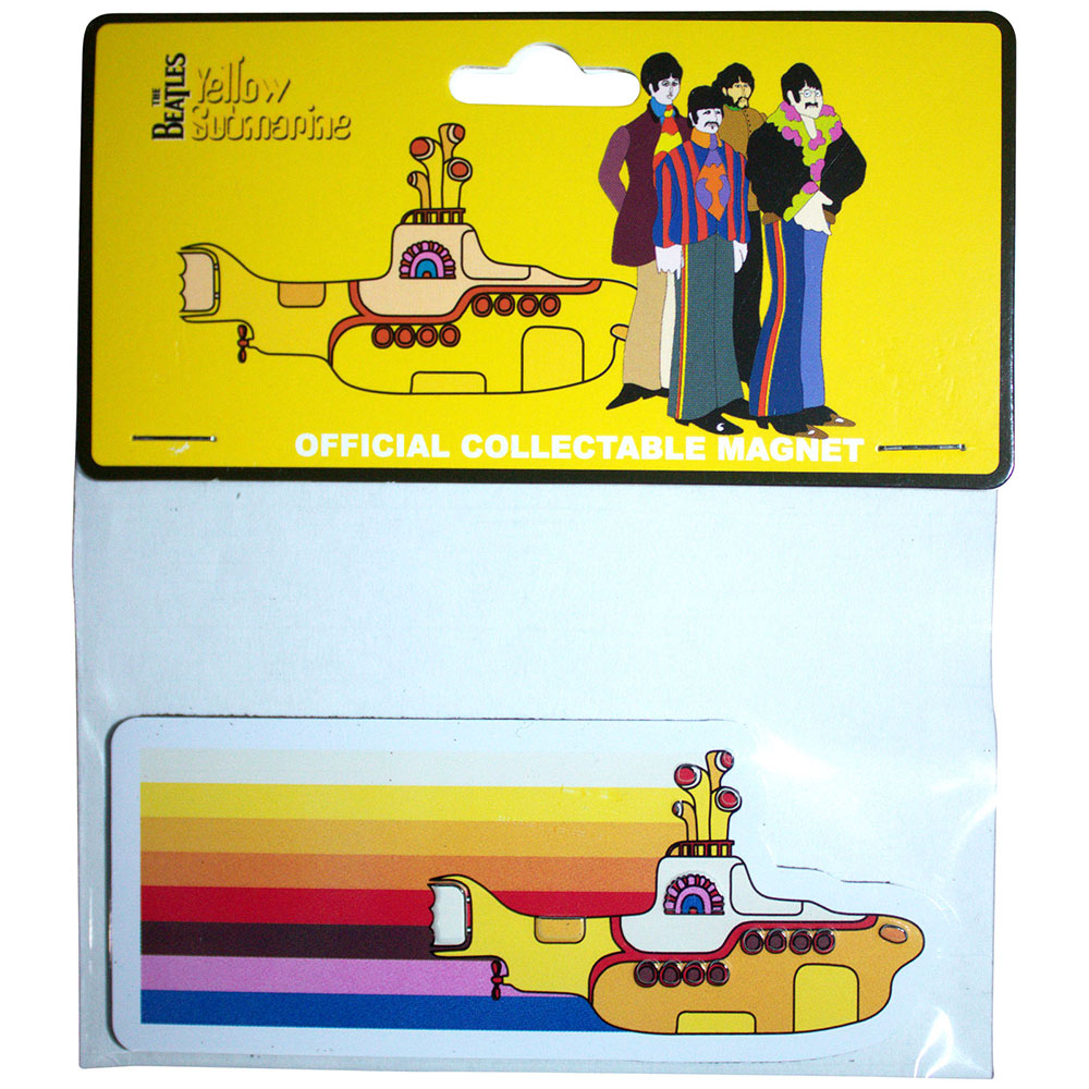 The Beatles Fridge Magnets - Yellow Submarine Coloured Stripes Embossed