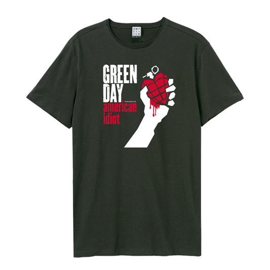 Green Day T Shirt - American Idiot Charcoal Amplified Vintage