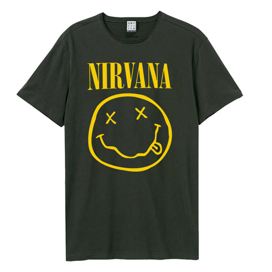 Nirvana T Shirt - Smiley Face Amplified Vintage