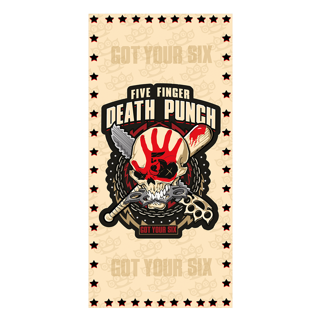 Rocksax Five Finger Death Punch Beach Towel - Got Your Six Beige | Buy Now For 34.99