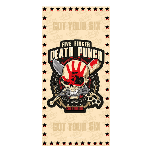 Rocksax Five Finger Death Punch Beach Towel - Got Your Six Beige | Buy Now For 34.99