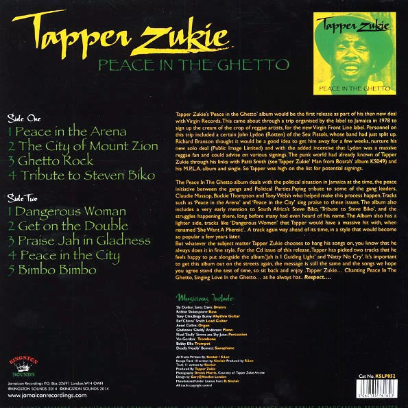 Tappa Zukie  LP -  Peace In The Ghetto (180g)