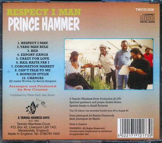 Prince Hammer  CD -  Respect I Man