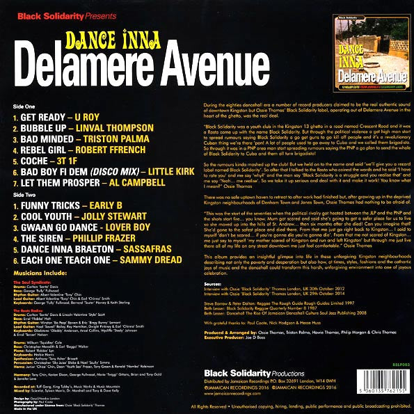 Linval Thompson, Early B, Triston Palmer, Jolly Stewart, Sammy Dread, Etc.  LP -  Dance Inna Delamere Avenue (180g)