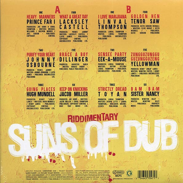 Linval Thompson, Eek A Mouse, Tenor Saw, Jacob Miller, Hugh Mundell, Etc.  LP -  Riddimentary: Suns Of Dub Selects Greensleeves