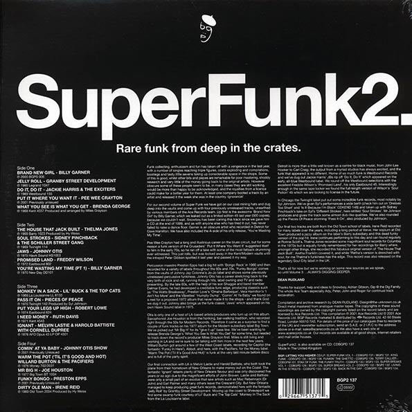 Billy Garner, Freddy Wilson, Johnny Otis Show, Etc.  LP -  Superfunk 2: Rare Funk From Deep In The Crates (2xLP)