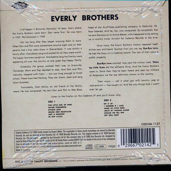 The Everly Brothers  CD -  Everly Brothers
