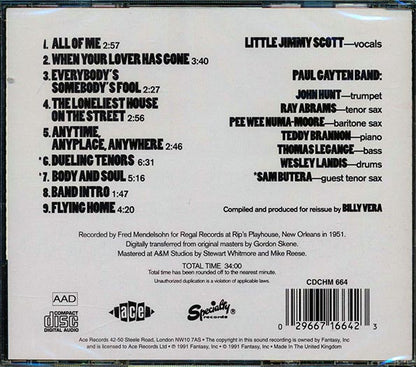 Little Jimmy Scott, The Paul Gayten Band  CD -  Regal Records Live In New Orleans